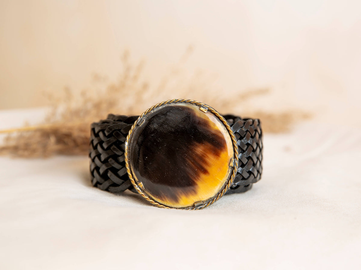 PLUTON WIDE BLACK LEATHER BELT