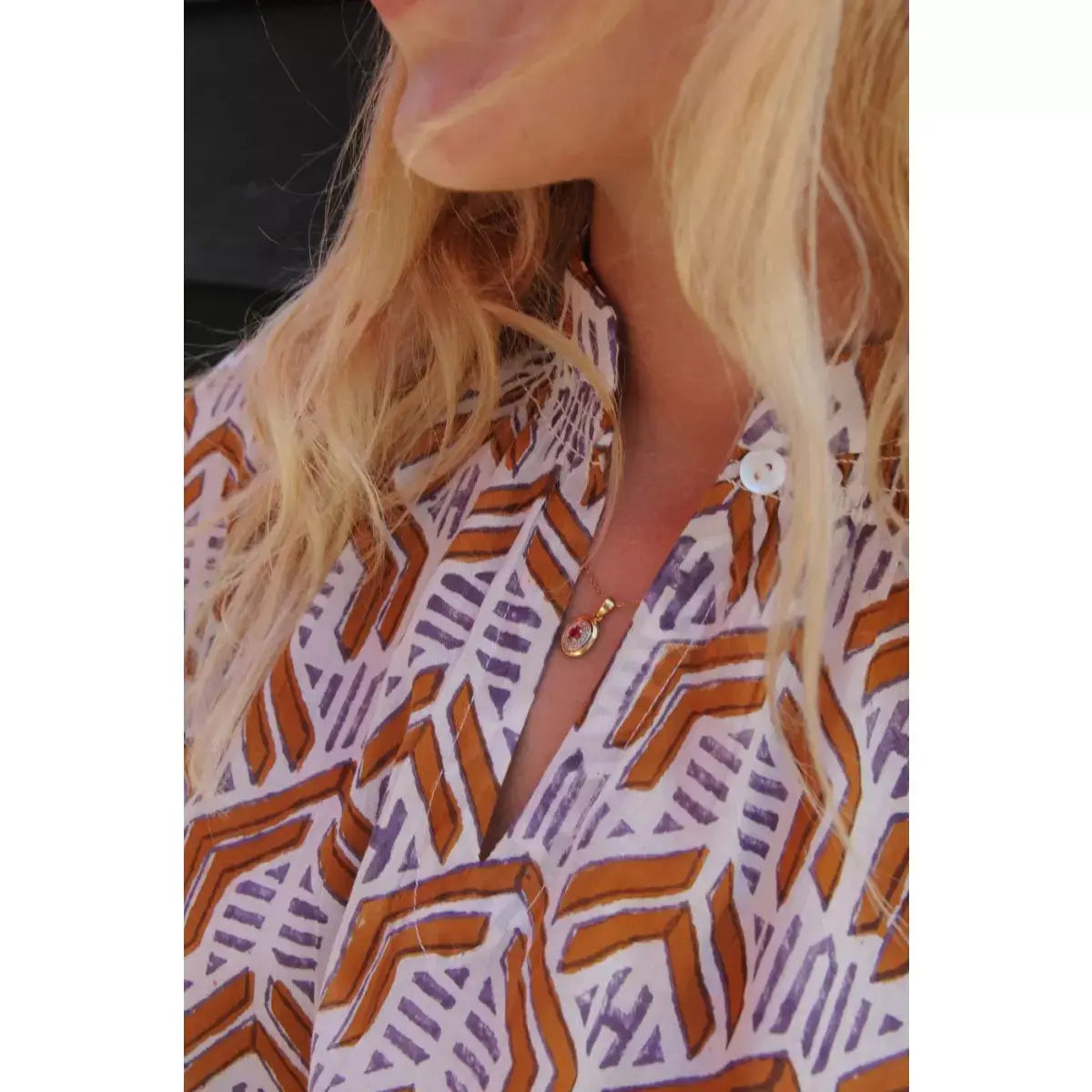 NINIA saffron printed blouse