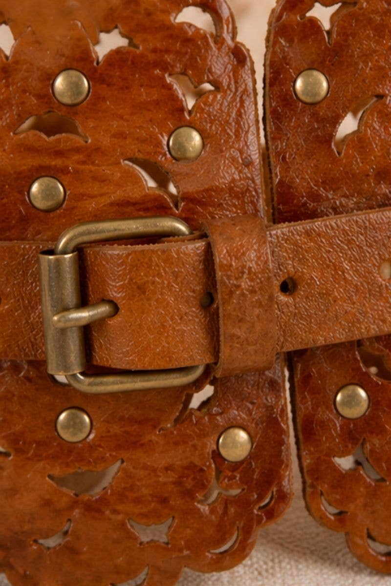 ARES LEATHER SASH BELT LIGHT BROWN