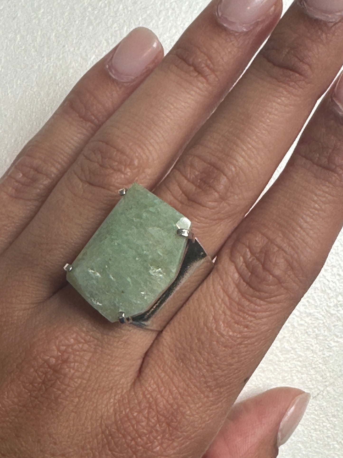 Triad Ring Green Quartz