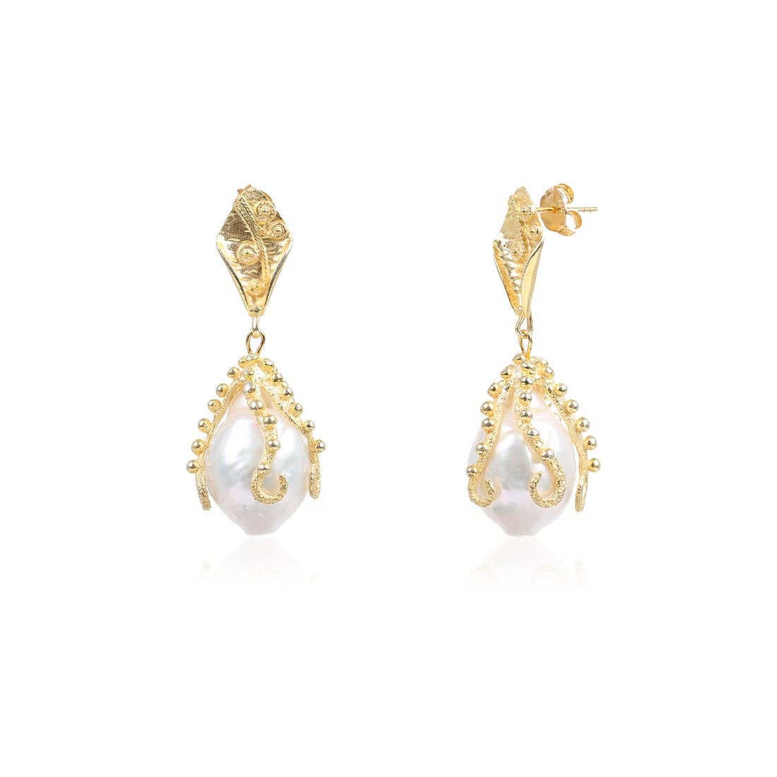 CORE | OCTOPUS PEARL DROPS - Gold Vermeil Finish