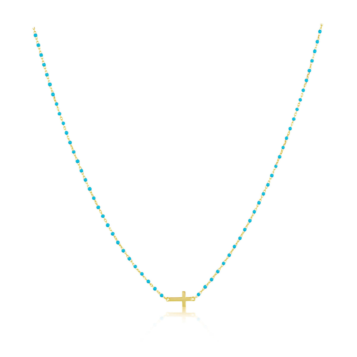 Elsa Side Cross Necklace Turquoise