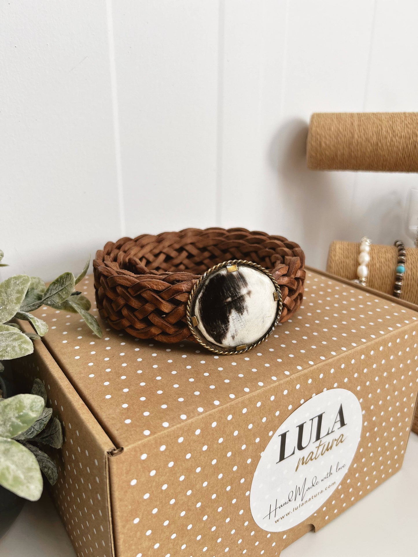 PLUTON NARROW BROWN LEATHER BELT