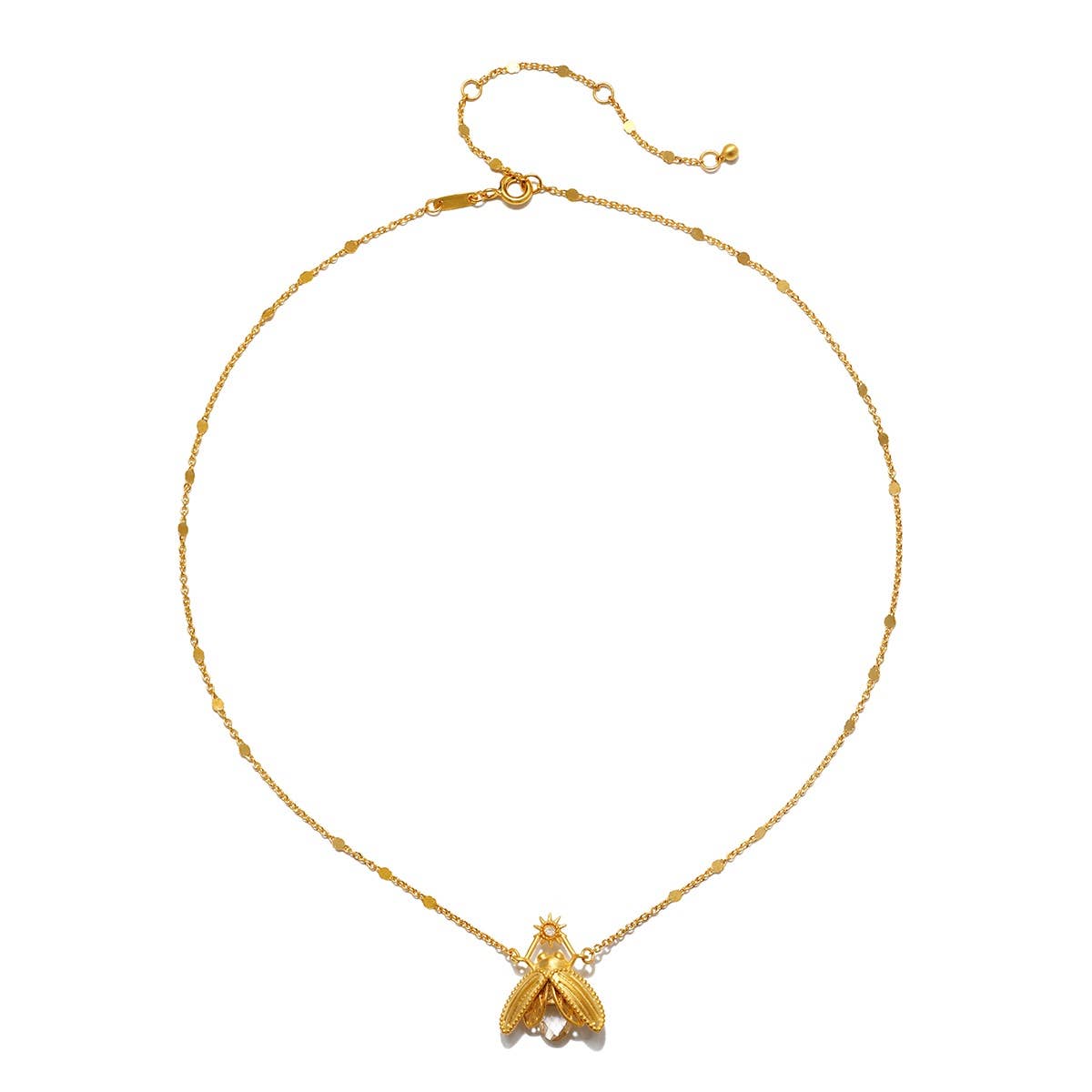 Sacred Light White Topaz Firefly Necklace 16"