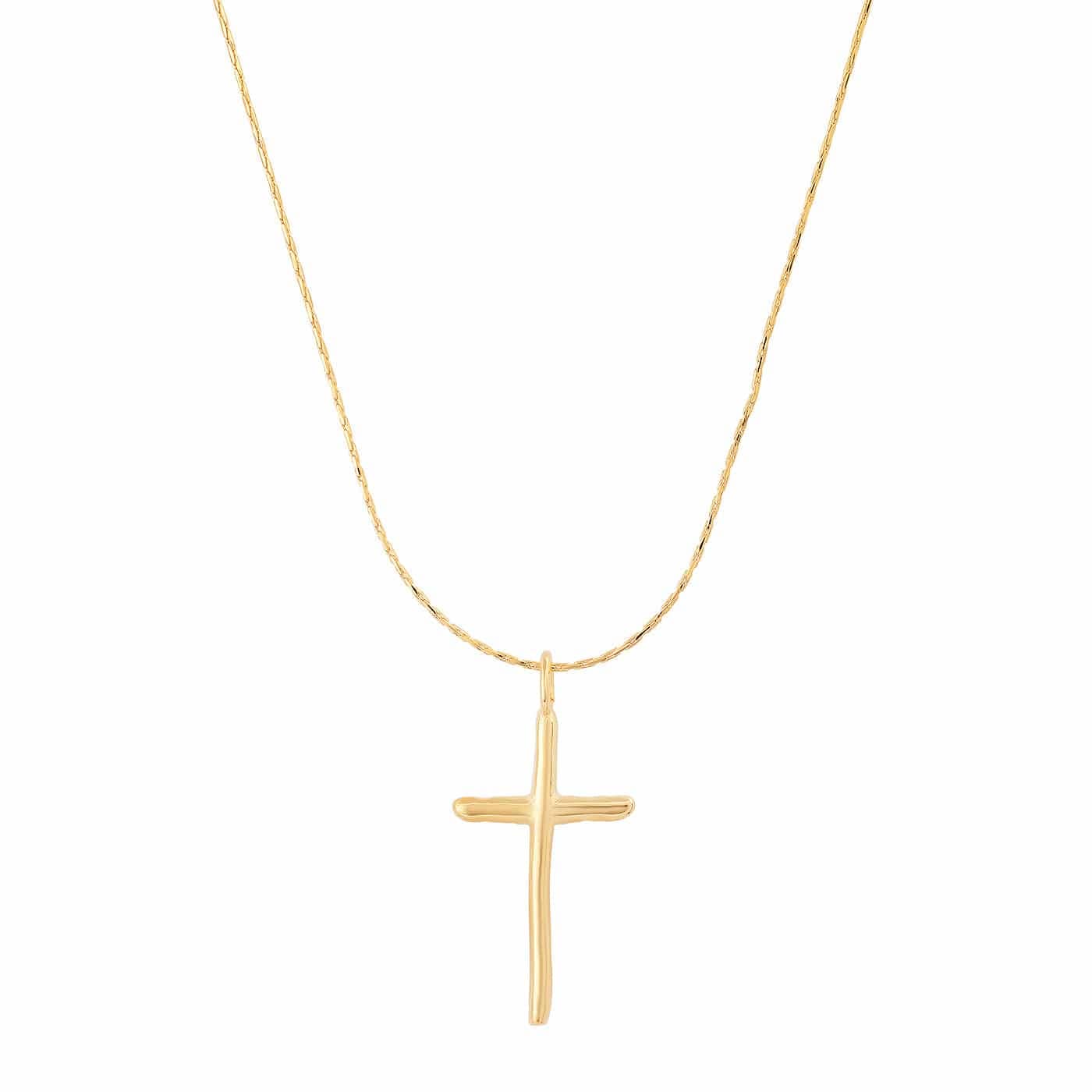Gold Vermeil Organic Gold Cross Necklace
