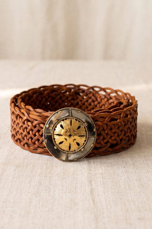 IMPE Wide Brown Leather Belt