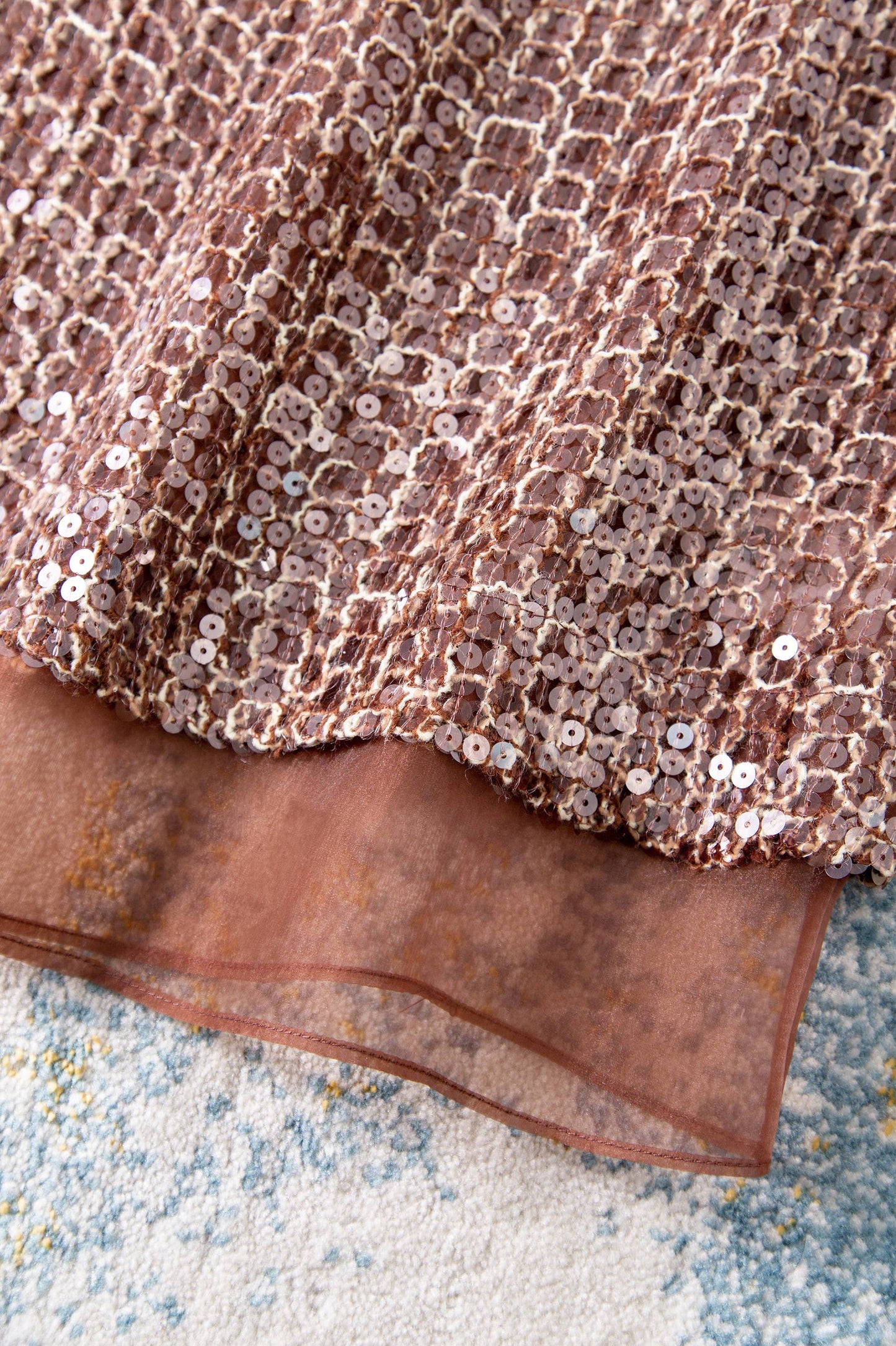 Silk Organza Sequin Sleeveless Luxury Summer Top