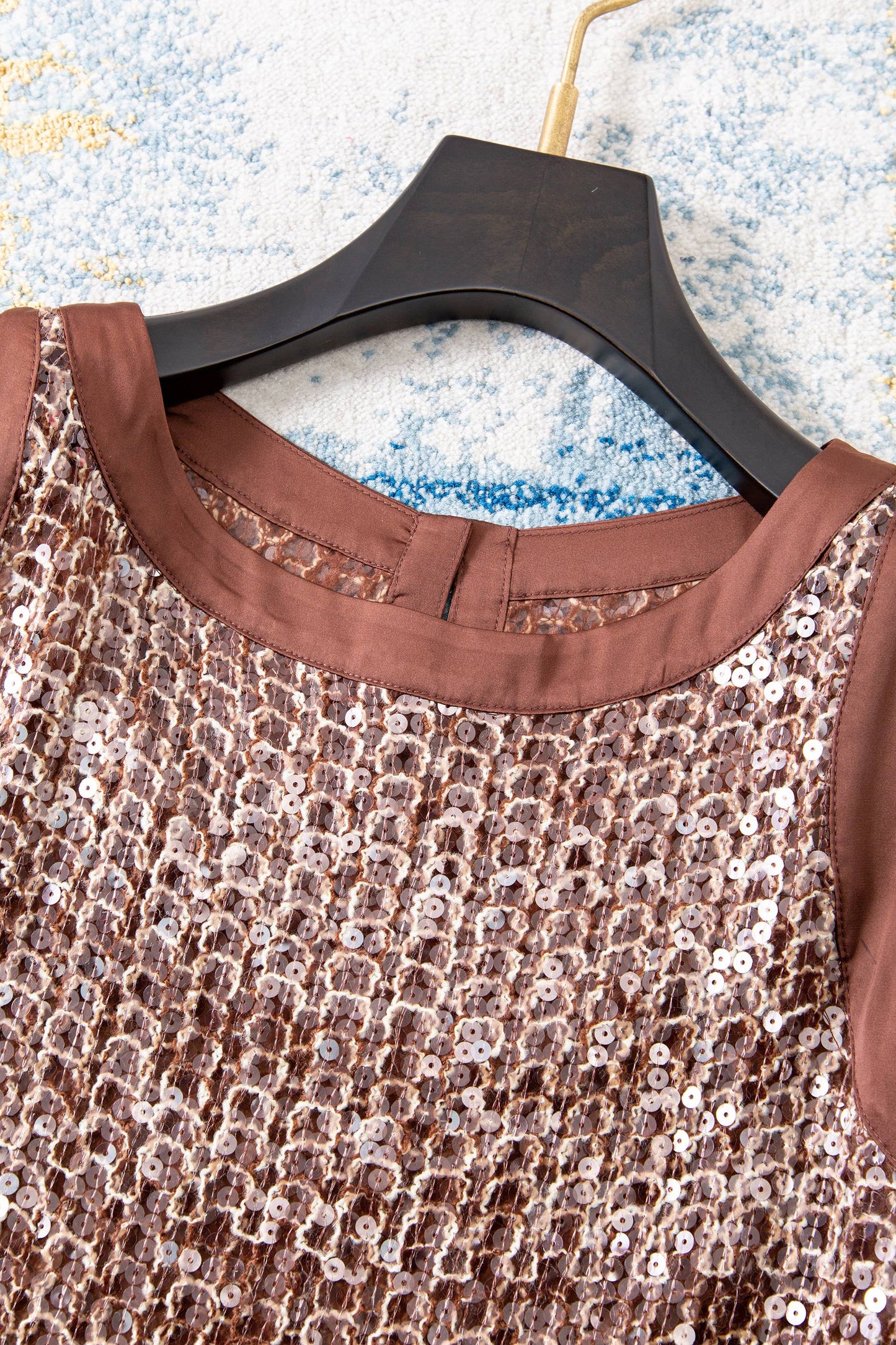 Silk Organza Sequin Sleeveless Luxury Summer Top