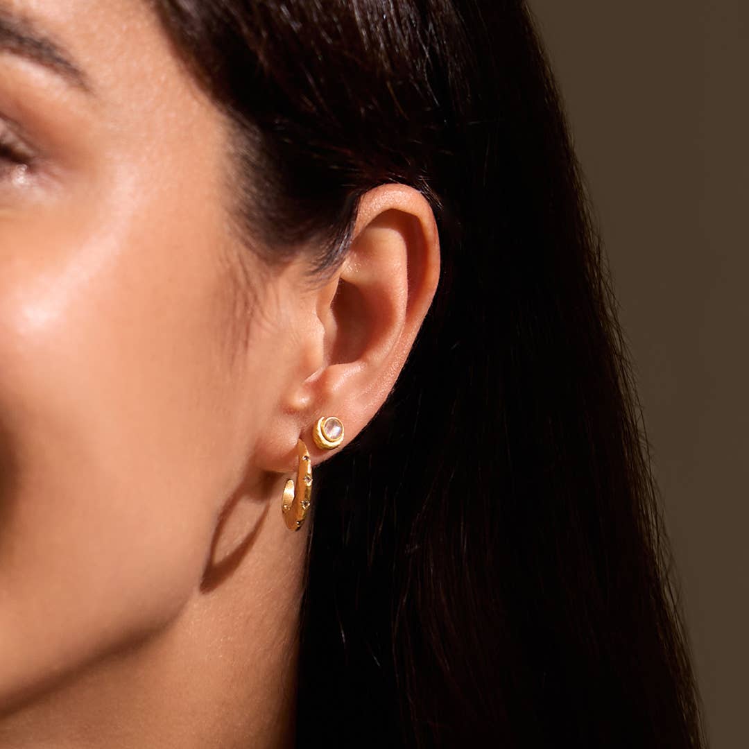 Cradled in Light Moonstone Earrings