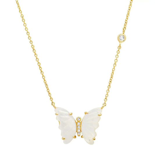 Mother of Pearl Butterfly Necklace