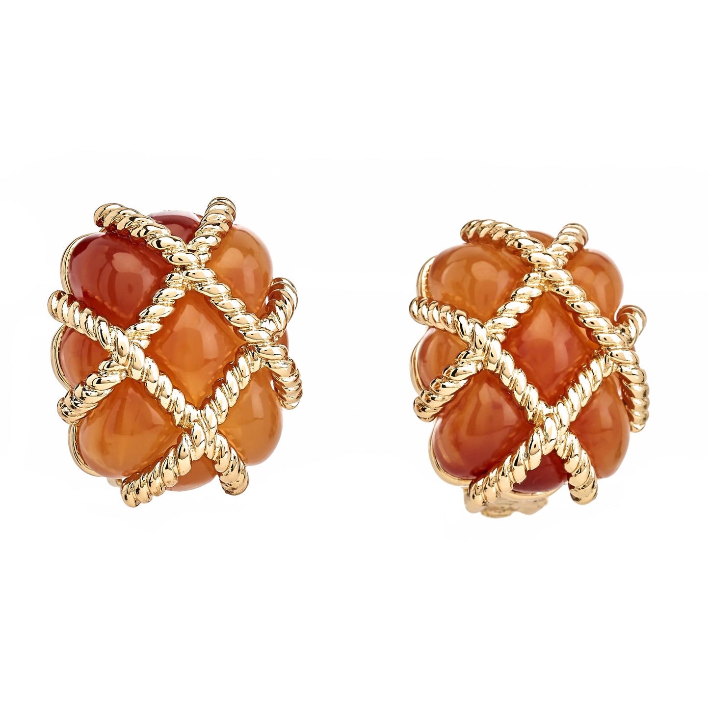 Amber Quilted Clip-On Earrings