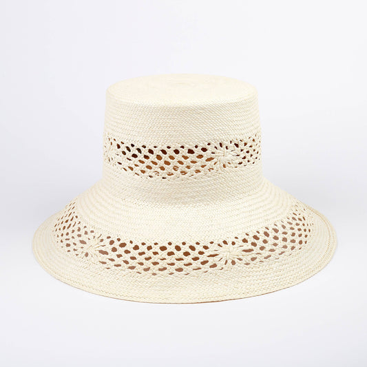 Rose Summer Bucket Hat - Limited Edition Straw Panama Hat