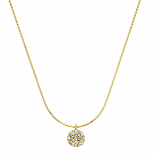 Gold Vermeil Chain with Pave CZ Disc