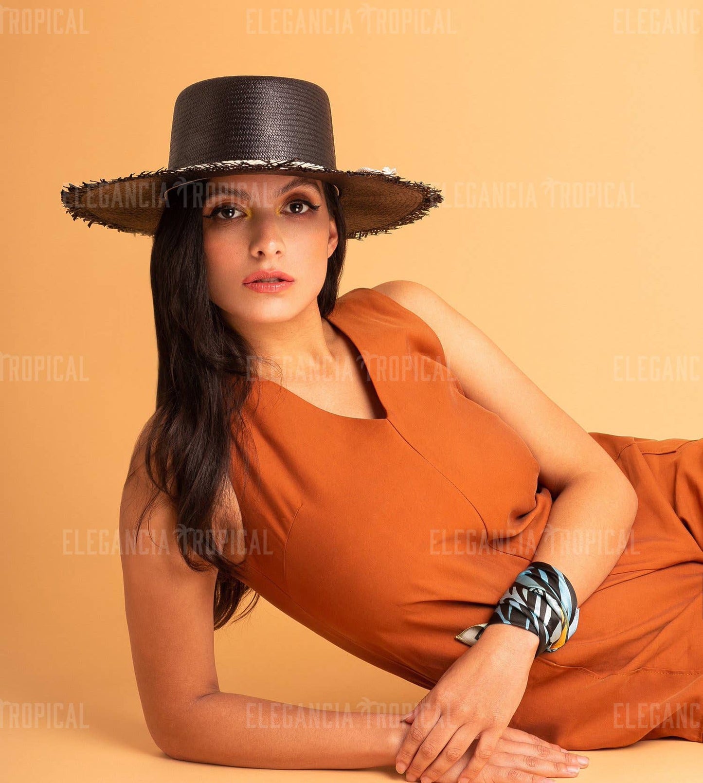 Playa Black -  Long Brim Loose Summer Straw Hat