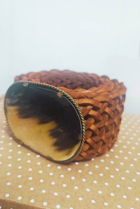 CINTURON DE CUERO MARRÓN VENUS  ANCHO belt wide brown