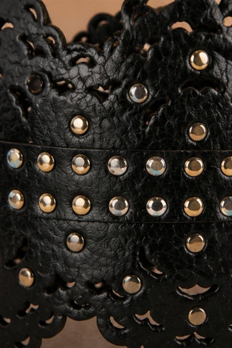 Ares Black Leather Sash Belt
