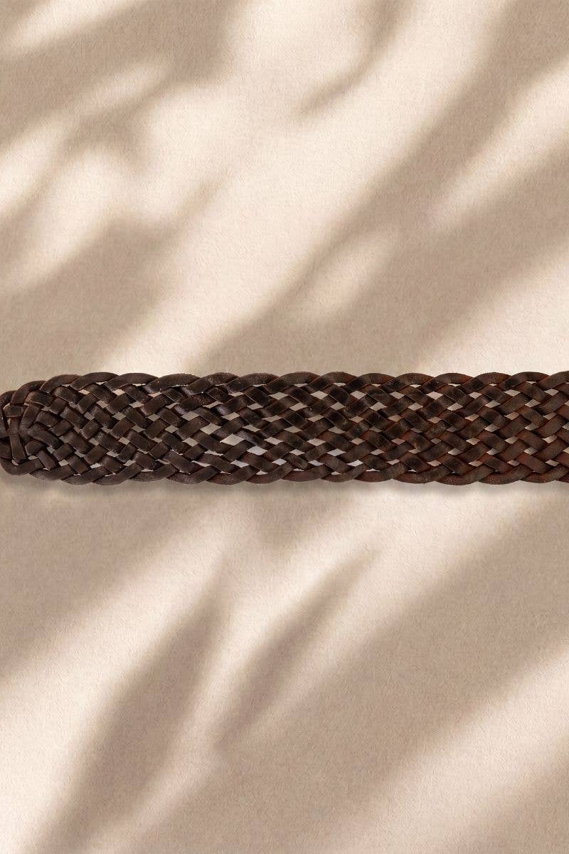 IMPE Dark Brown Wide Leather Belt