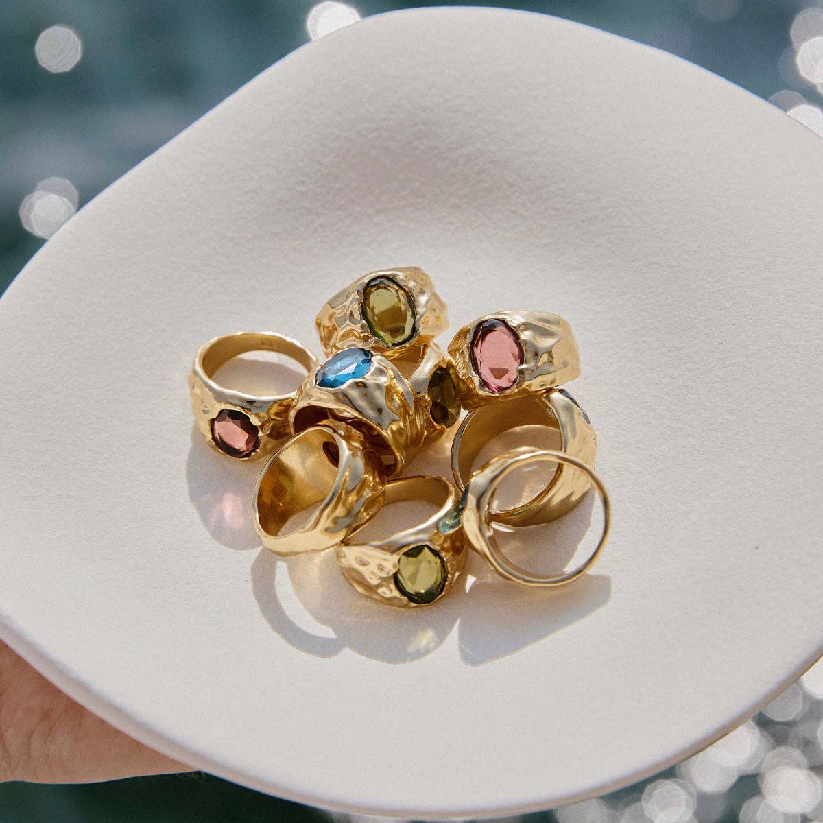 Carmen Blue Ring | Jewelry Gold Gift Waterproof