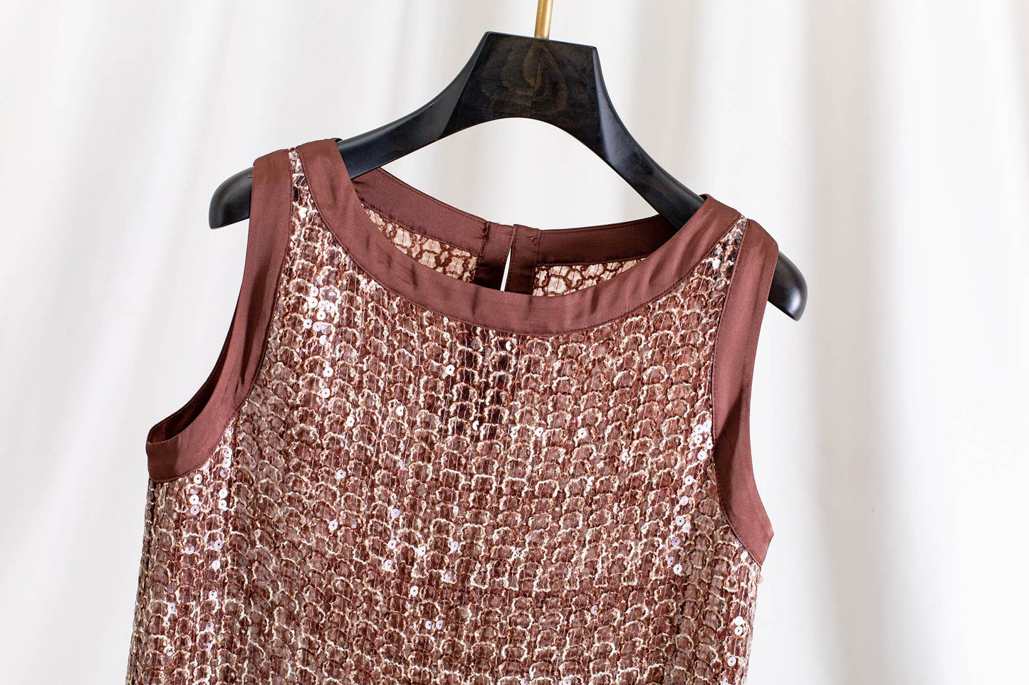 Silk Organza Sequin Sleeveless Luxury Summer Top