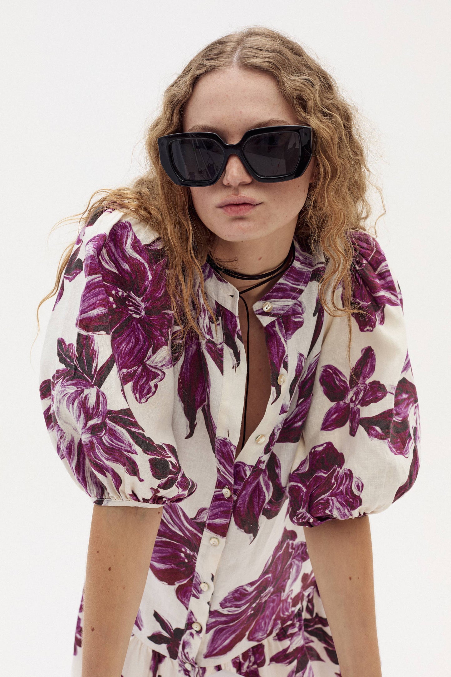 Carmela Linen Dress - La Fleur Print
