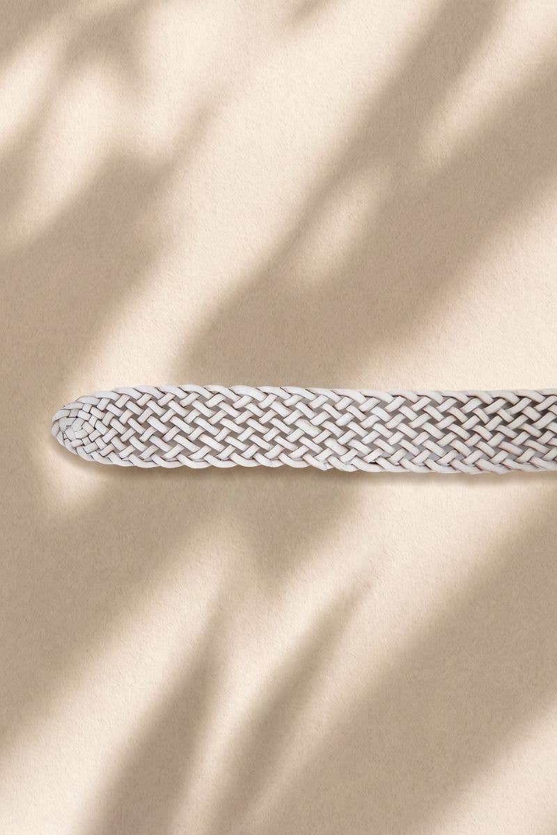 WIDE WHITE IMPE LEATHER BELT