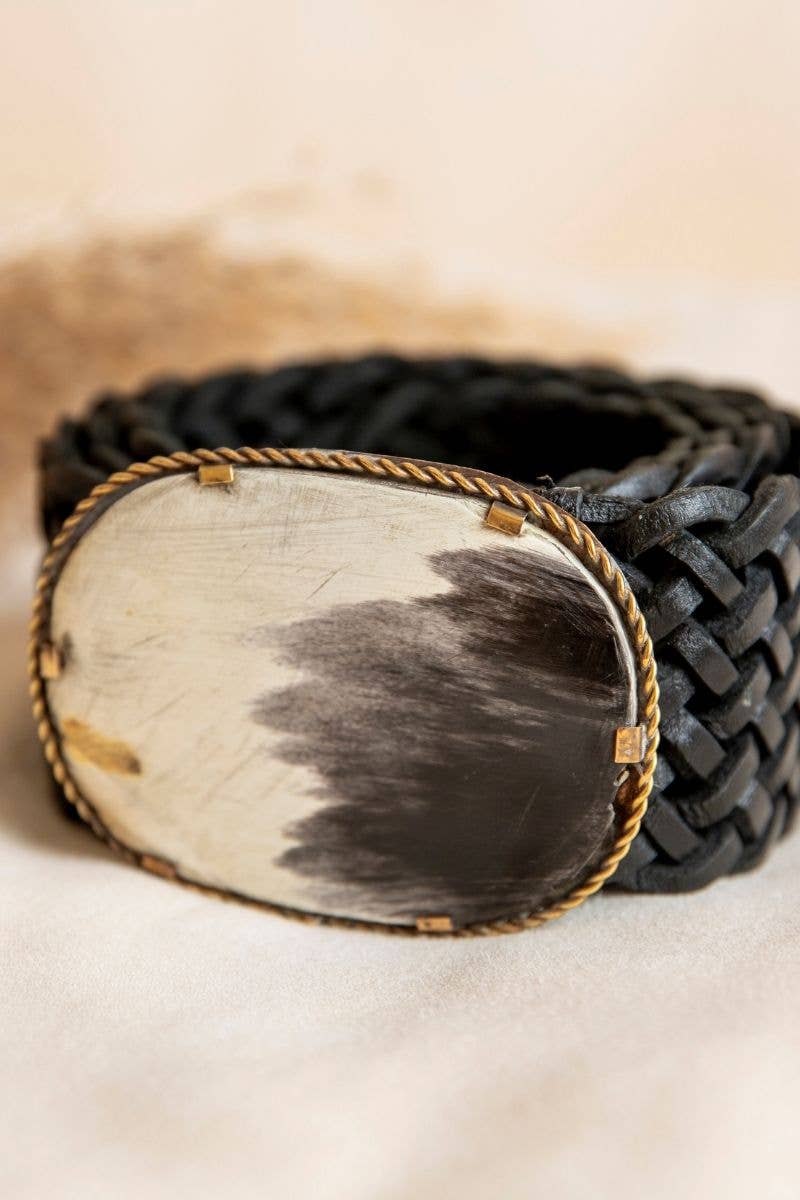 VENUS WIDE BLACK LEATHER BELT