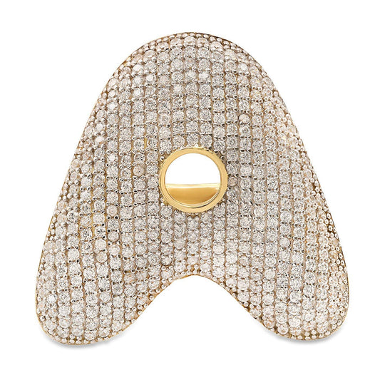 Pave' CZ Puffy Initial Ring