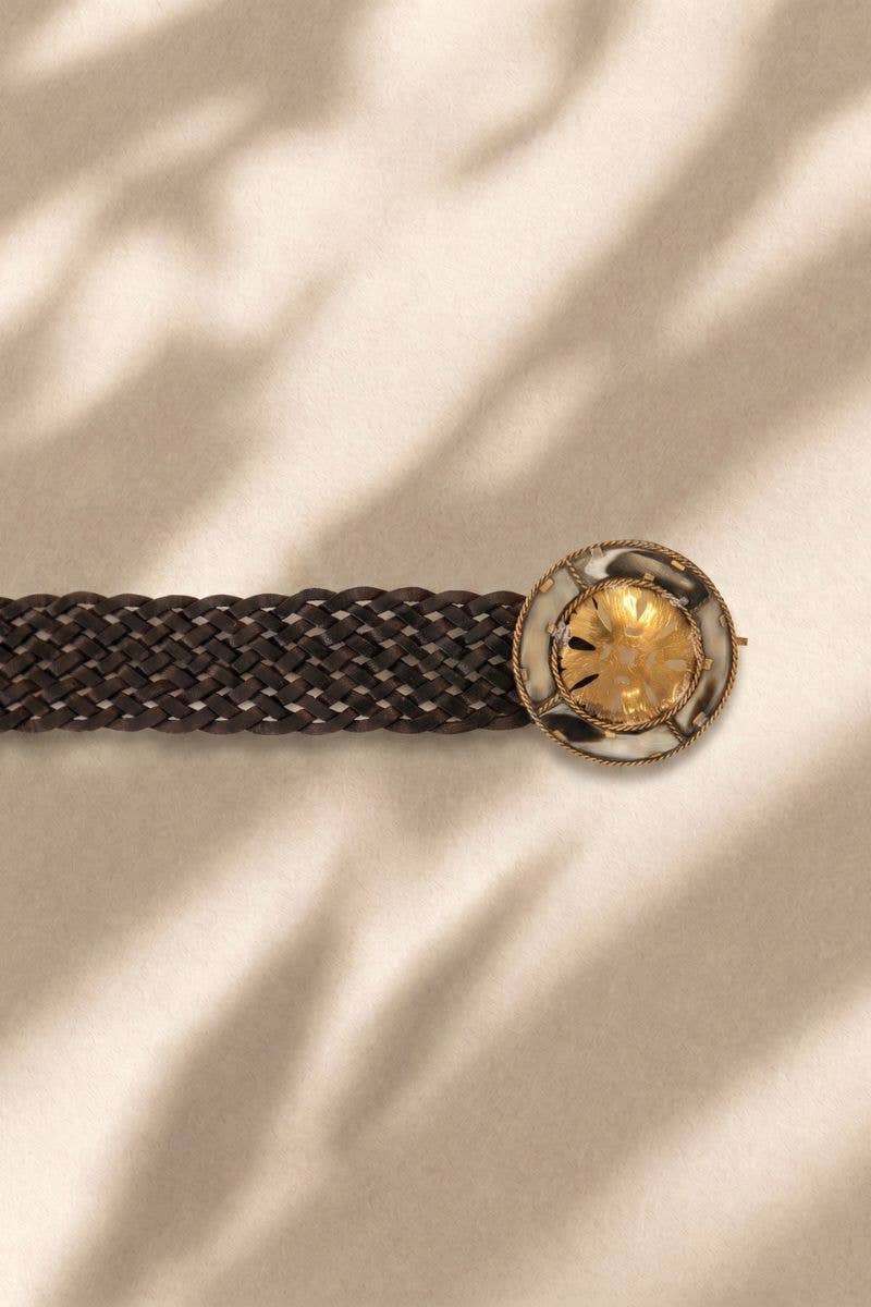 IMPE Dark Brown Wide Leather Belt