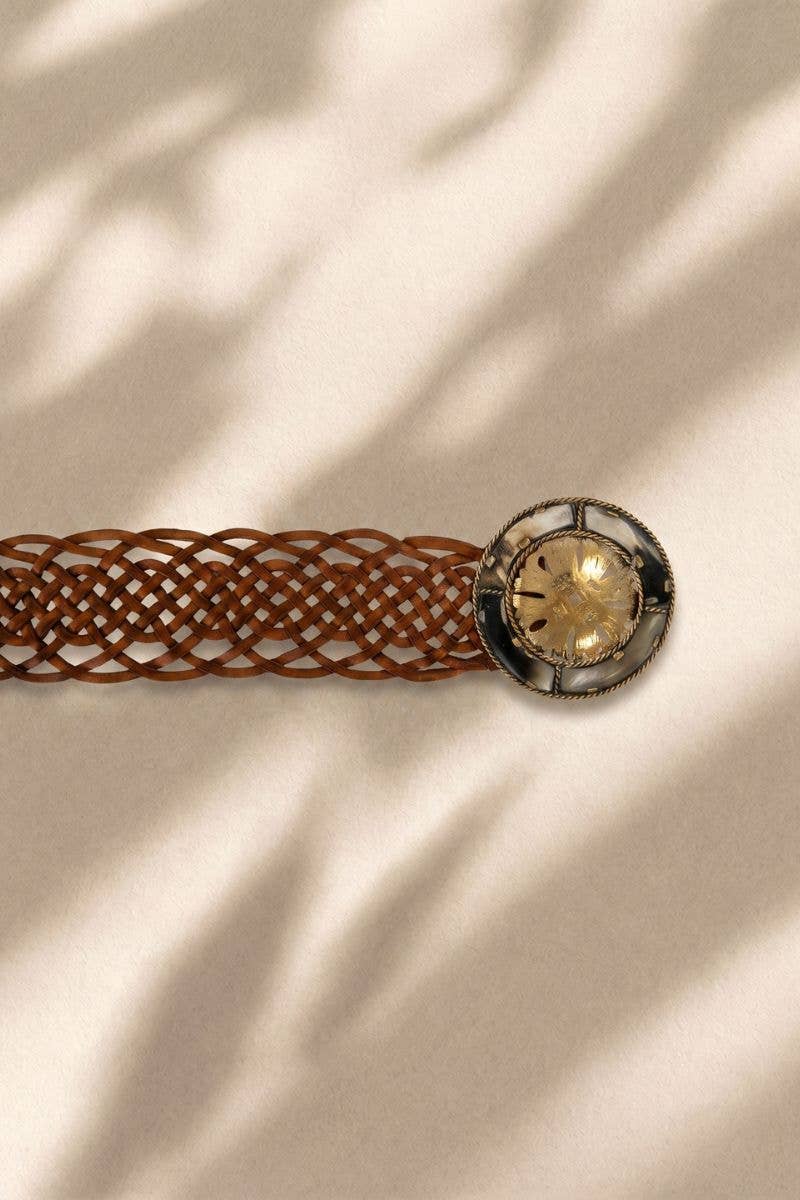 IMPE Wide Brown Leather Belt