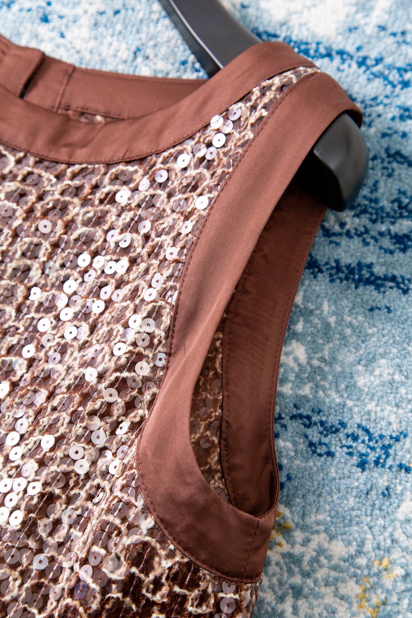 Silk Organza Sequin Sleeveless Luxury Summer Top