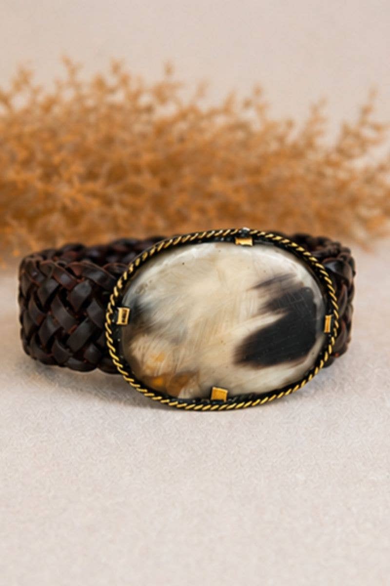 Venus Narrow Dark Brown Leather Belt