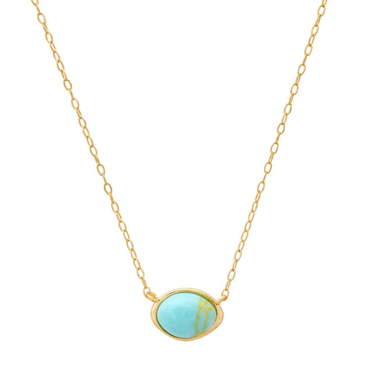Cabachon Turquoise Pendant Necklace
