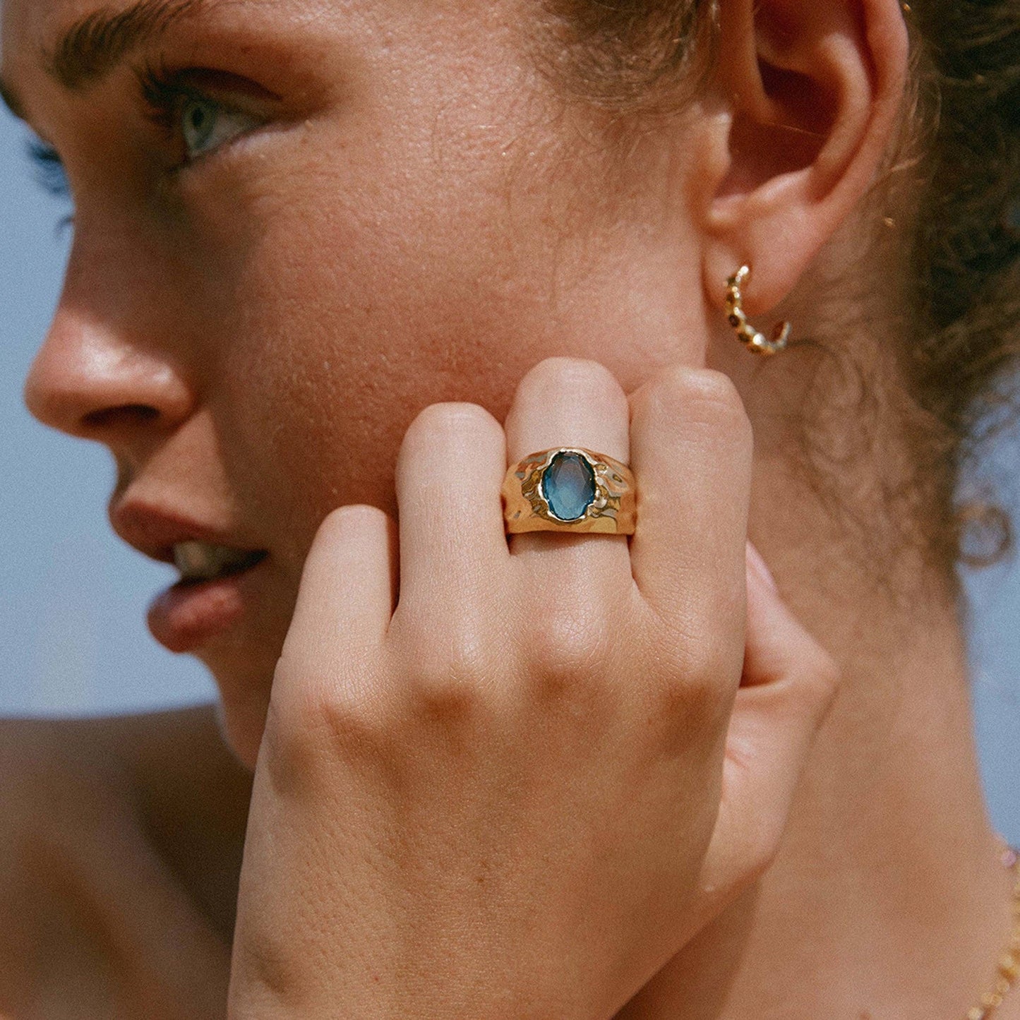 Carmen Blue Ring | Jewelry Gold Gift Waterproof