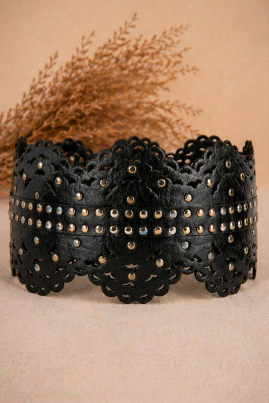 Ares Black Leather Sash Belt