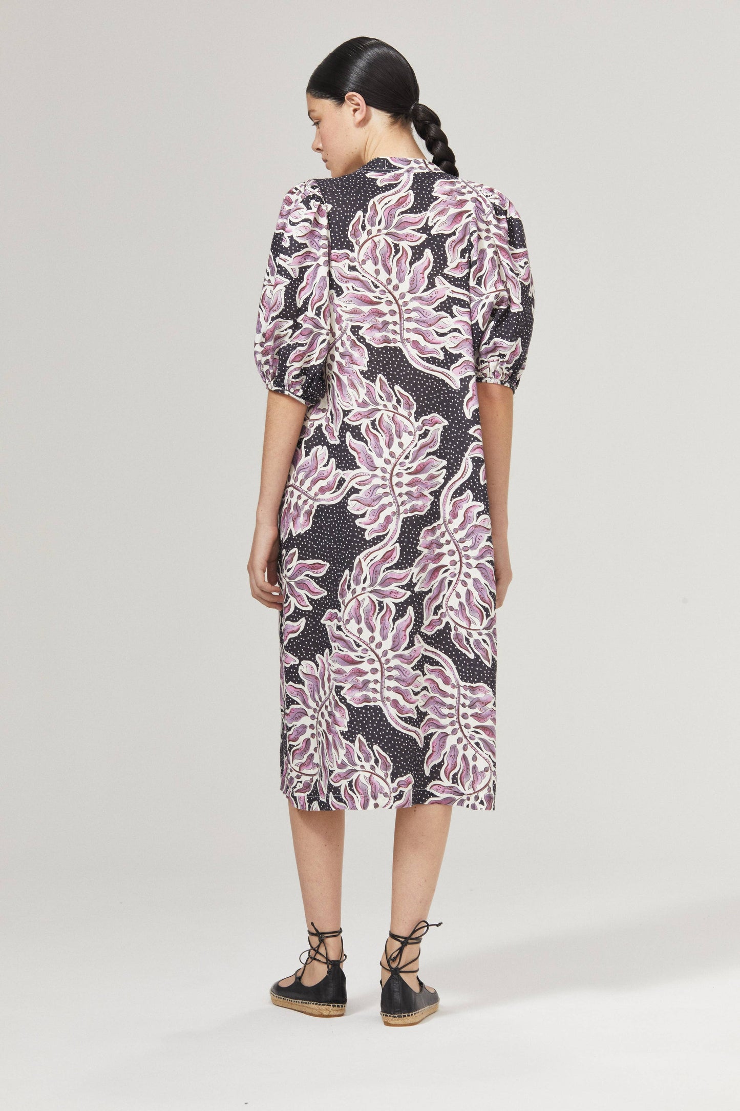 Bubble Linen Dress - Lavender Sky with Contrasting Details
