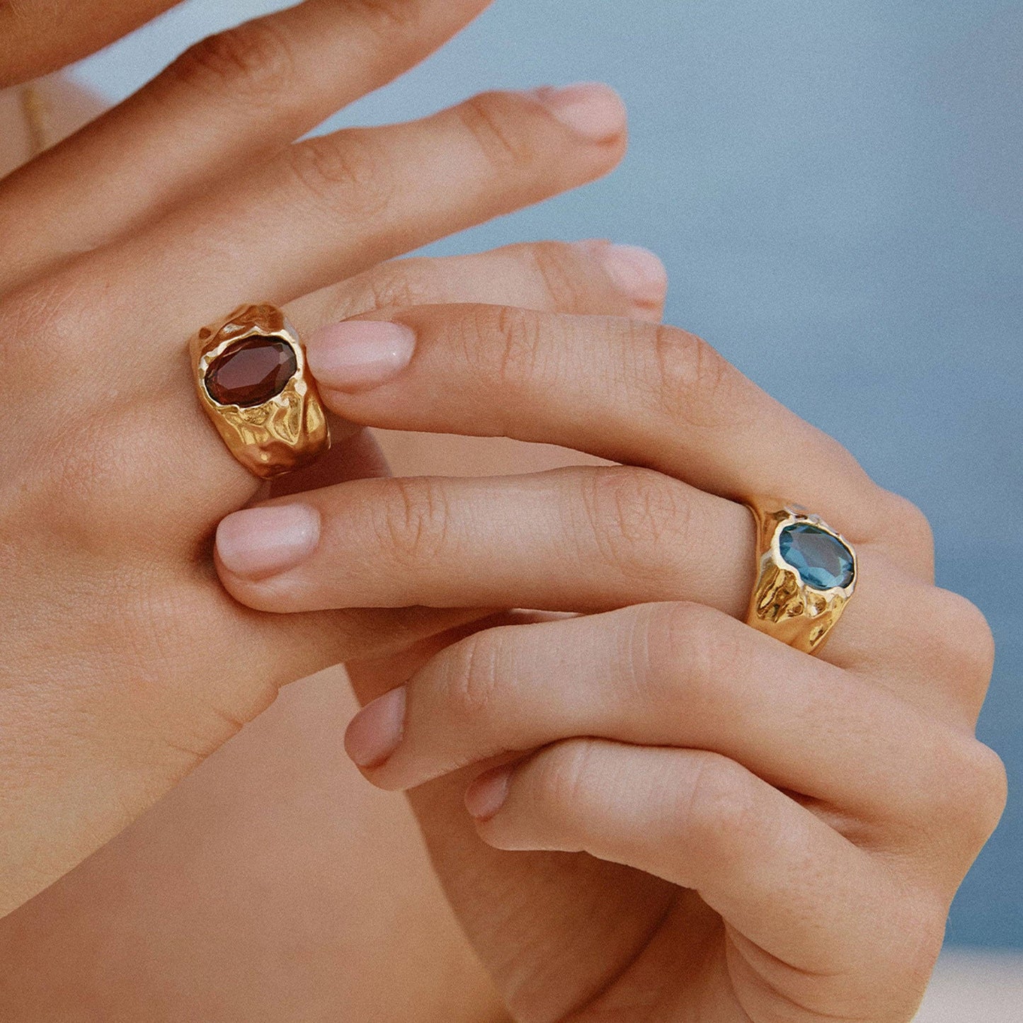 Carmen Blue Ring | Jewelry Gold Gift Waterproof