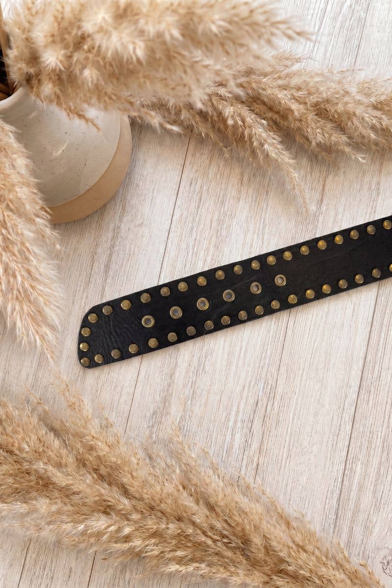 NOX Black Leather Sash Belt