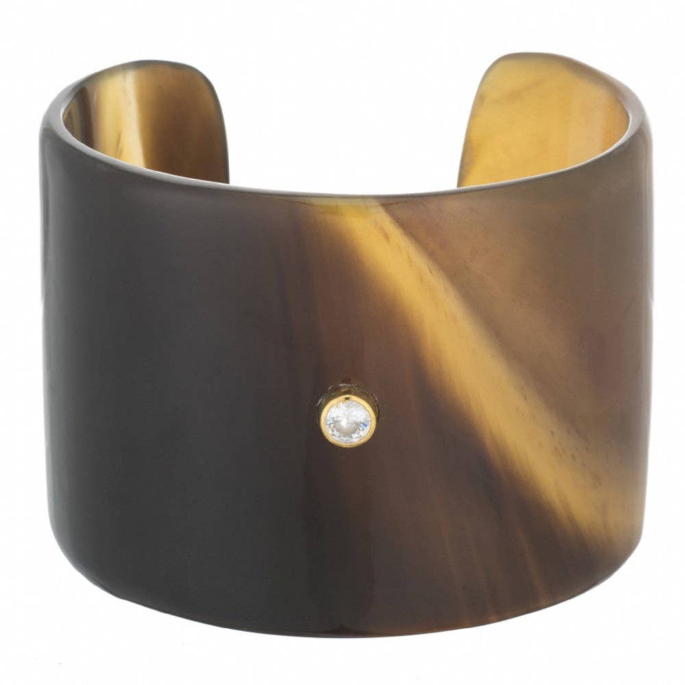 Honey Horn Cuff Bracelet with Crystal