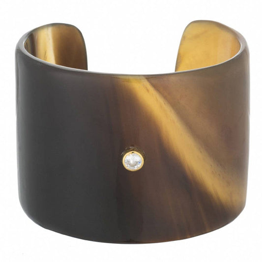 Honey Horn Cuff Bracelet with Crystal