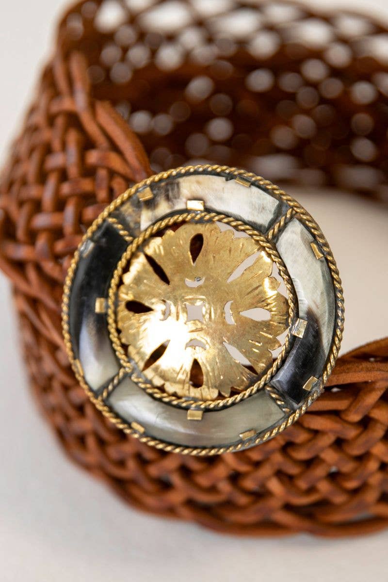 IMPE Wide Brown Leather Belt