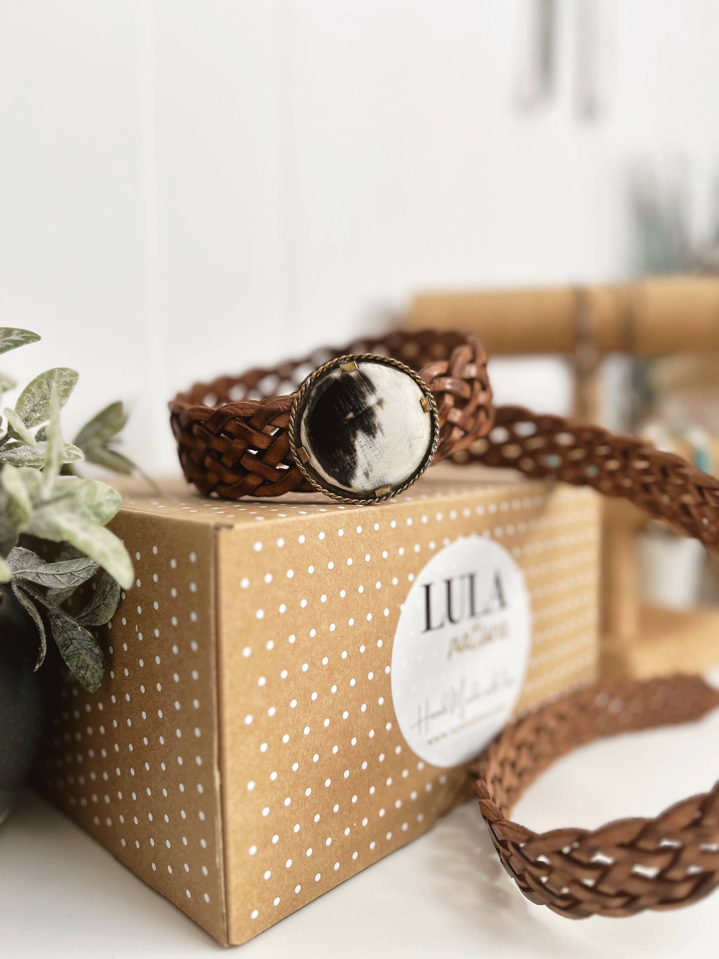 PLUTON NARROW BROWN LEATHER BELT