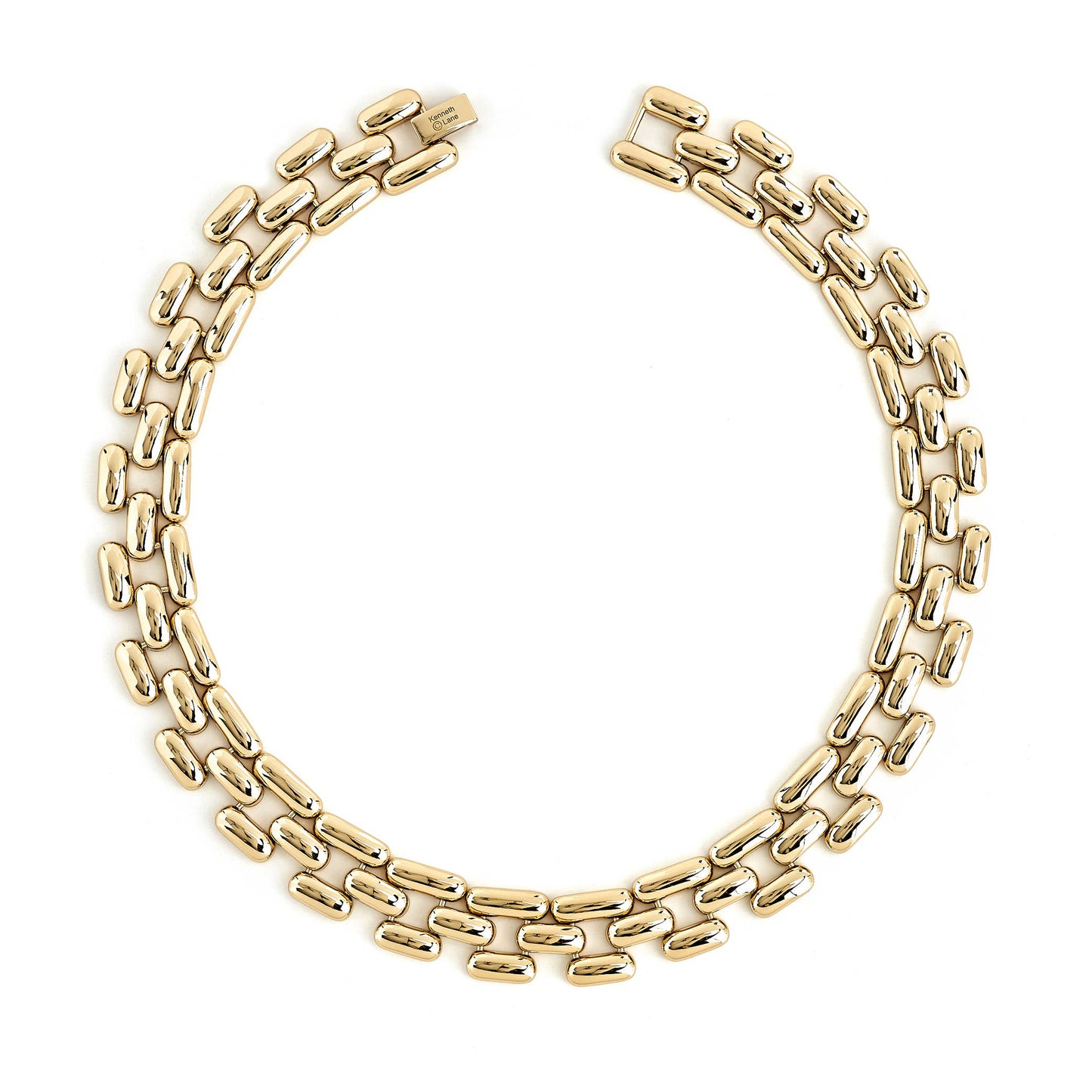 Gold Square Link Necklace