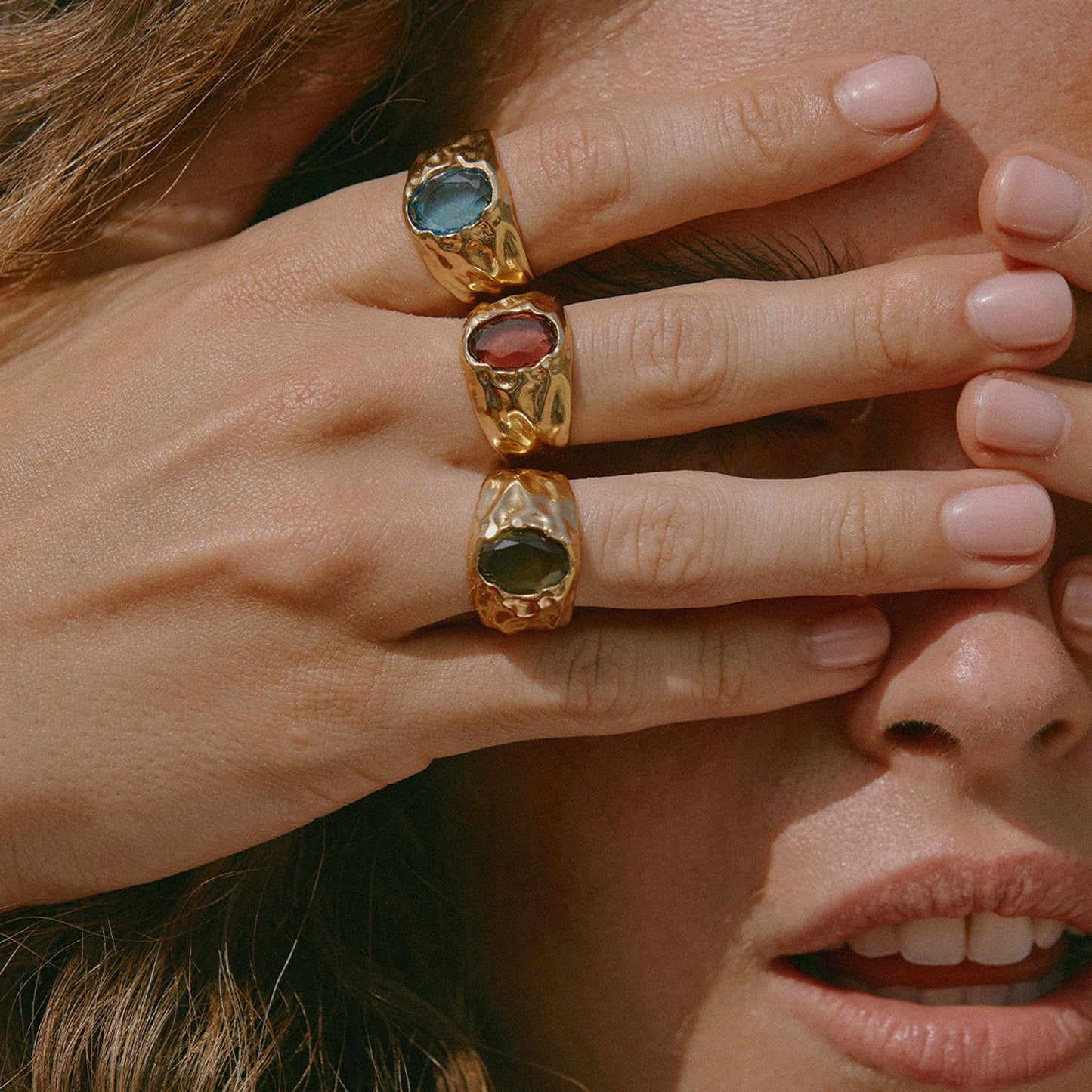 Carmen Blue Ring | Jewelry Gold Gift Waterproof