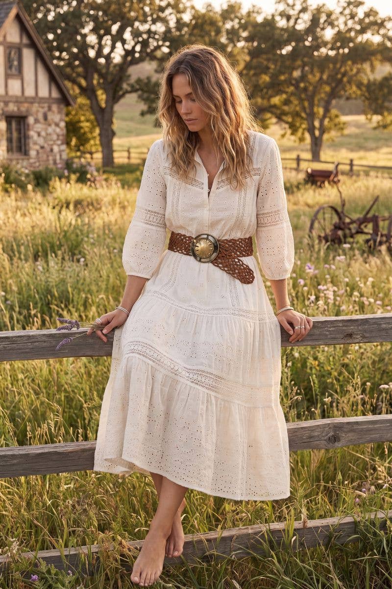 IMPE Wide Brown Leather Belt