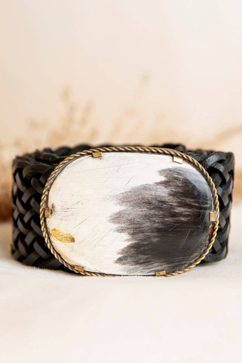 VENUS WIDE BLACK LEATHER BELT