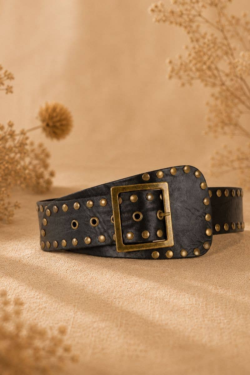 NOX Black Leather Sash Belt