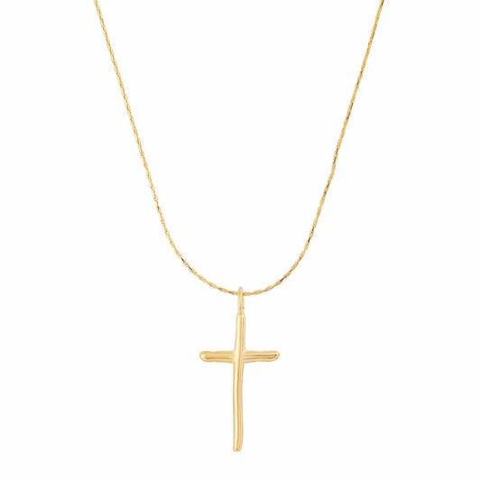 Gold Vermeil Organic Gold Cross Necklace
