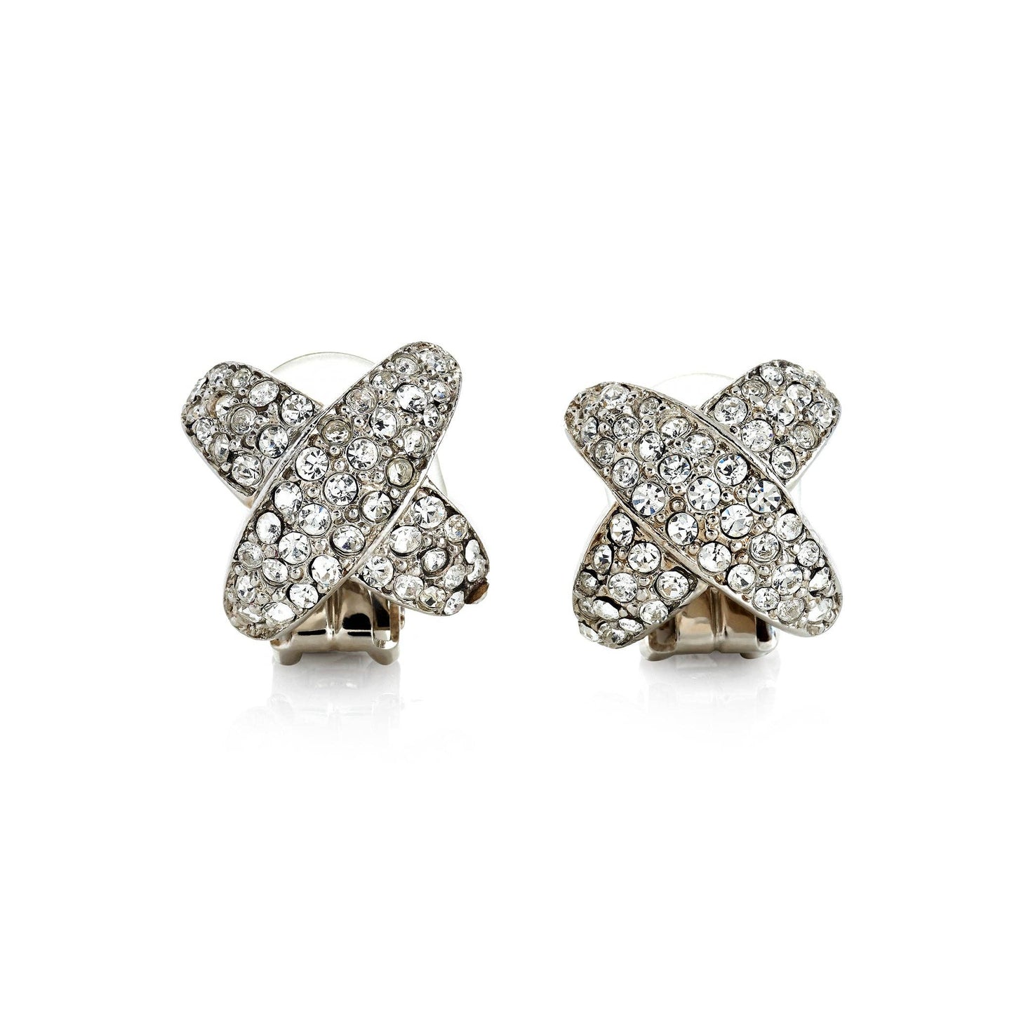 Crystal Pave Clip Earrings