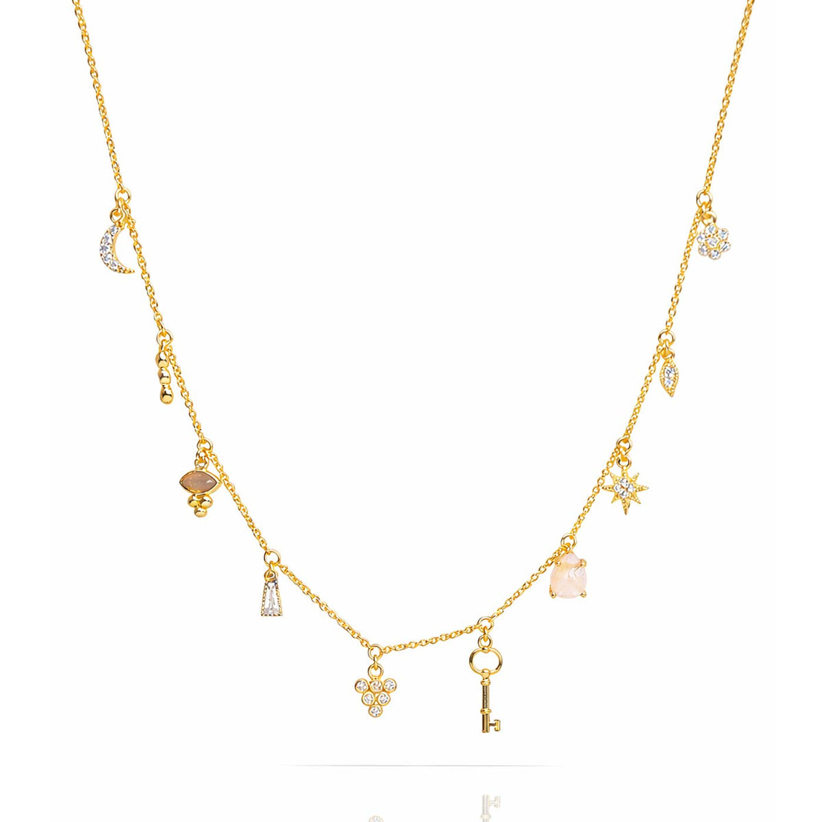 Multi Charm Necklace - Key