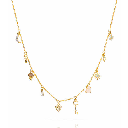 Multi Charm Necklace - Key